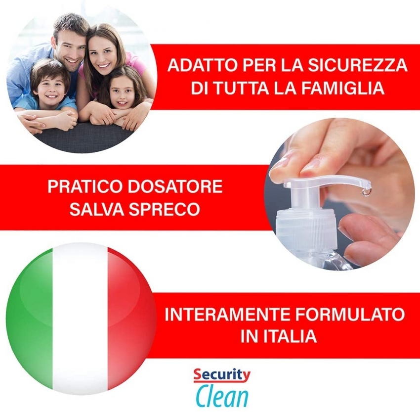 Security Clean Gel Igienizzante Mani 500 Ml Con 75% | Piercing Shop &  Tattoo Supply (Napoli) | Brutustattooshop