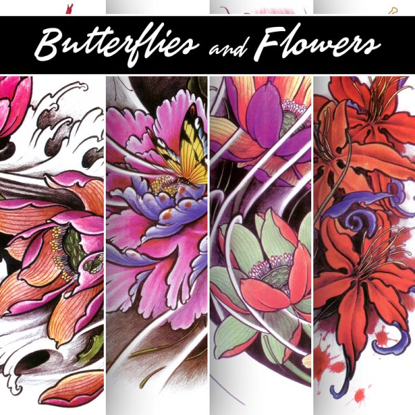 Tattoo Art Book Butterflies And Flowers