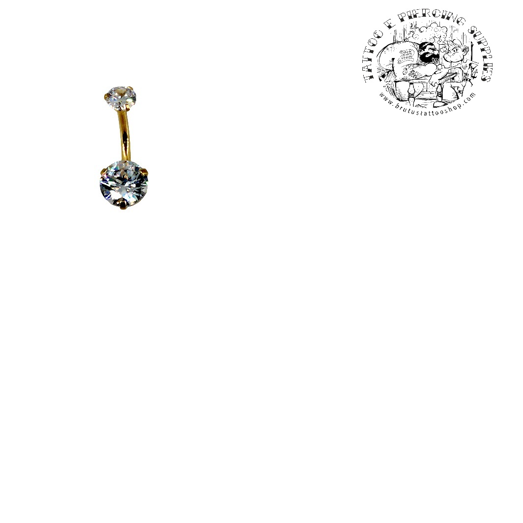 Piercing Ombelico doppio Swarovski Bianco Misura 1.6 x 10 X 5/8 | Piercing  Shop & Tattoo Supply (Napoli) | Brutustattooshop